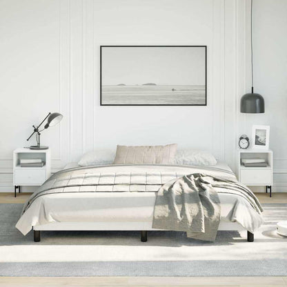 vidaXL Bed Frame without Mattress White California King Faux Leather
