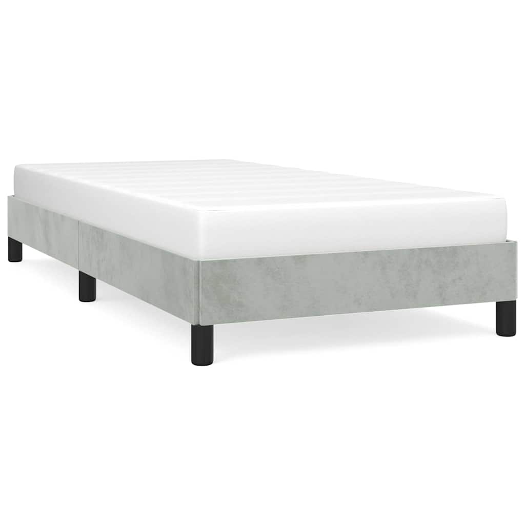 vidaXL Bed Frame without Mattress Light Grey 100x190 cm Twin Velvet