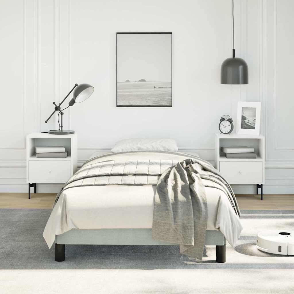 vidaXL Bed Frame without Mattress Light Grey 100x190 cm Twin Velvet