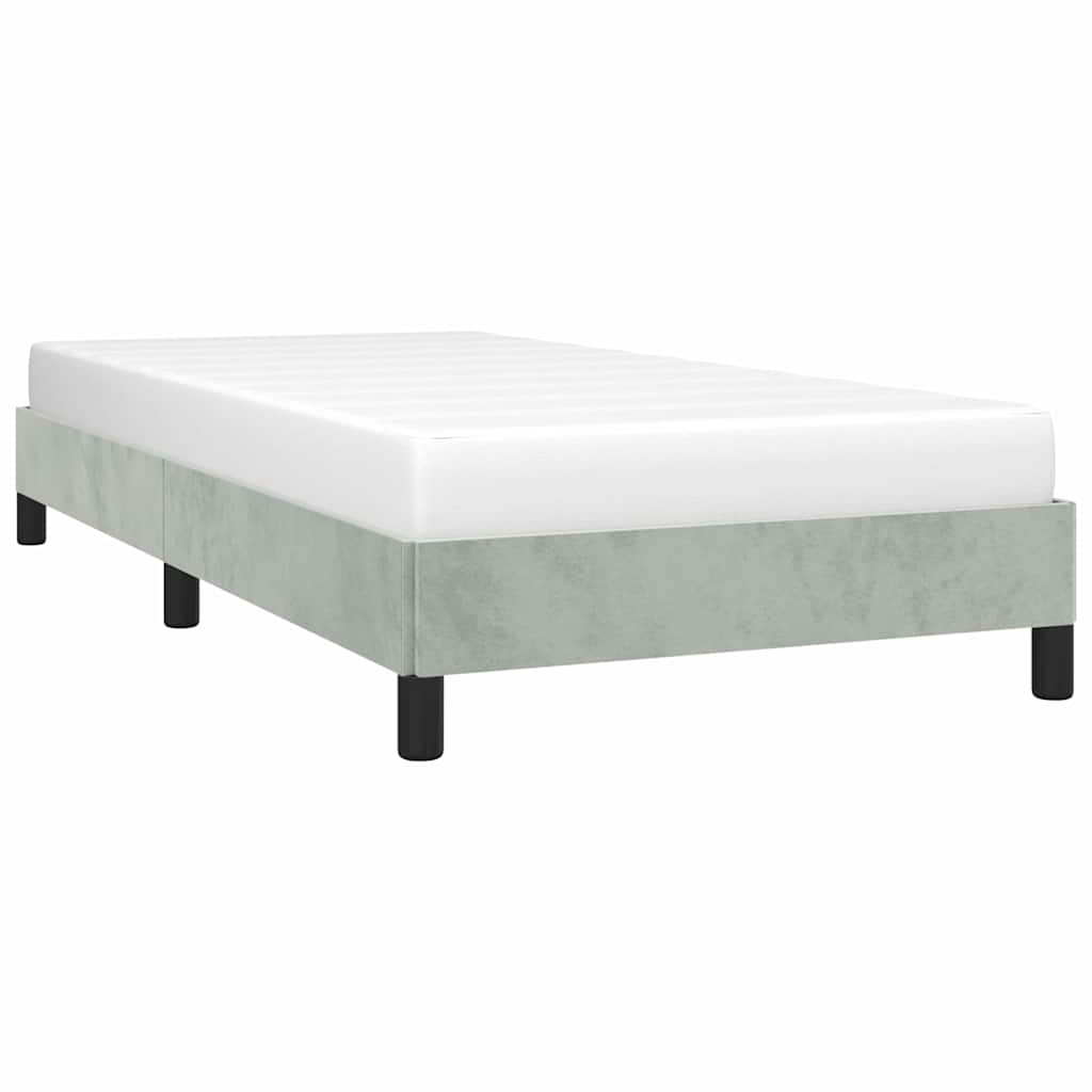 vidaXL Bed Frame without Mattress Light Grey 100x190 cm Twin Velvet