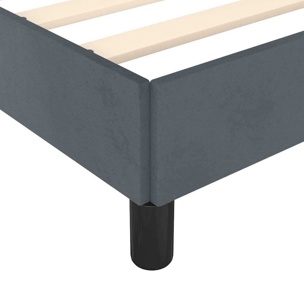 vidaXL Bed Frame without Mattress Dark Grey 100x190 cm Twin Velvet