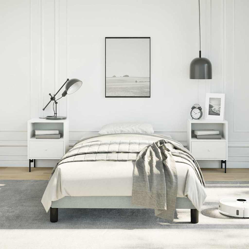 vidaXL Bed Frame without Mattress Light Grey 100x203 cm Twin XL Velvet