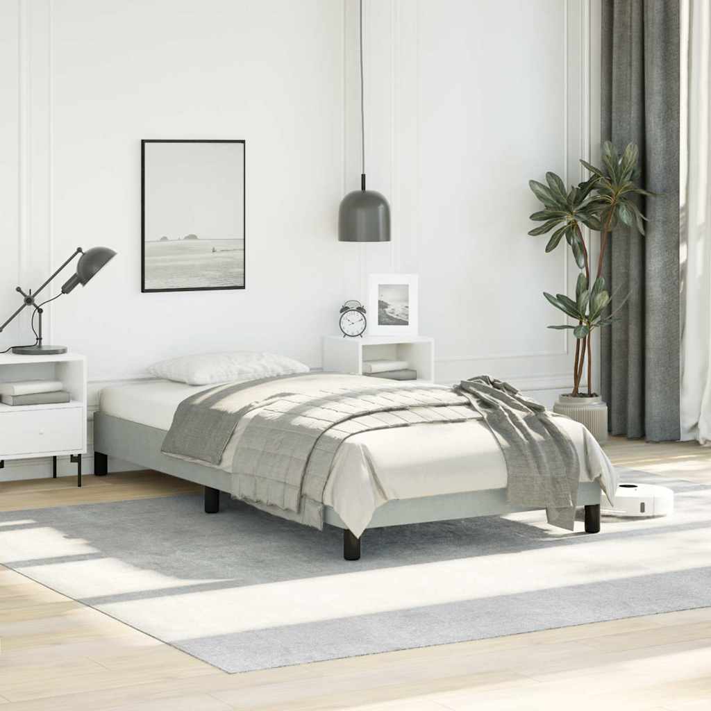 vidaXL Bed Frame without Mattress Light Grey 100x203 cm Twin XL Velvet