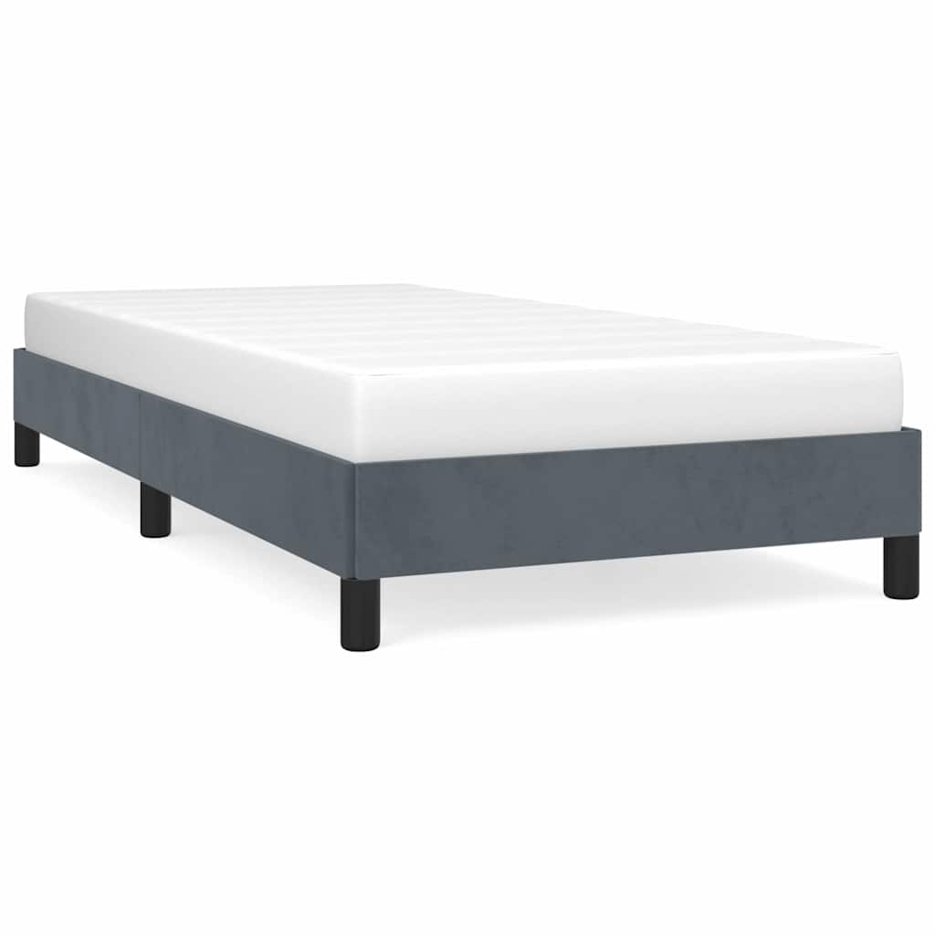 vidaXL Bed Frame without Mattress Dark Grey 100x203 cm Twin XL Velvet