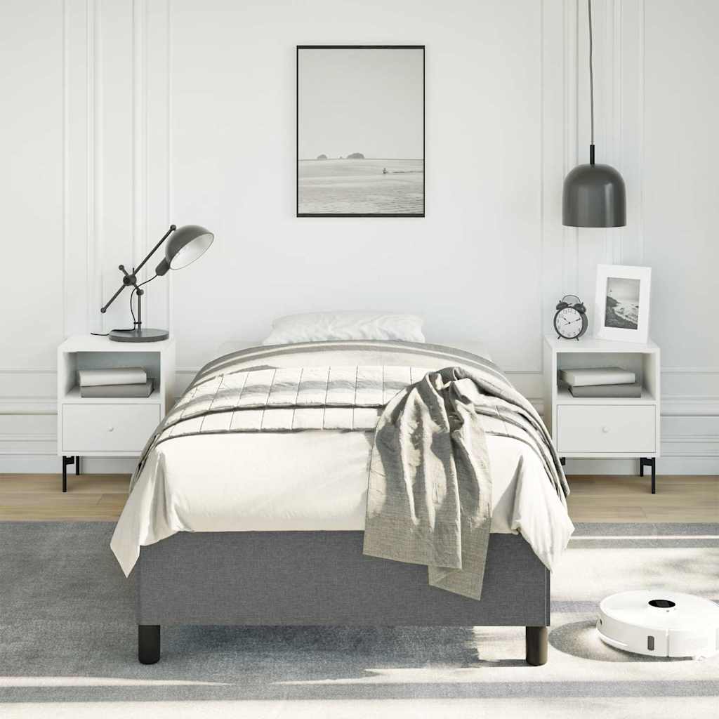 vidaXL Bed Frame without Mattress Dark Grey 100x190 cm Twin Fabric