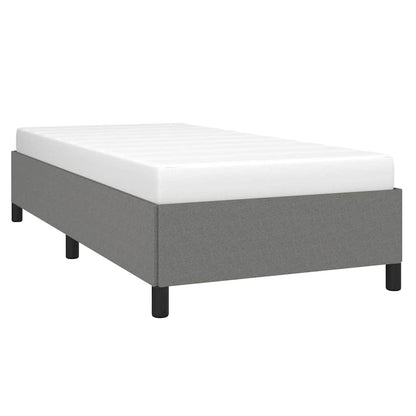 vidaXL Bed Frame without Mattress Dark Grey 100x190 cm Twin Fabric