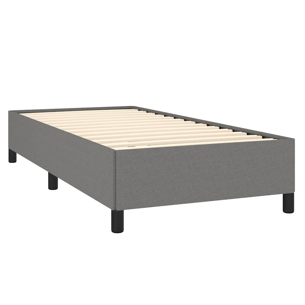 vidaXL Bed Frame without Mattress Dark Grey 100x190 cm Twin Fabric