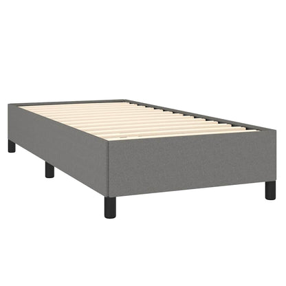 vidaXL Bed Frame without Mattress Dark Grey 100x190 cm Twin Fabric
