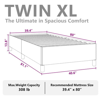 vidaXL Bed Frame without Mattress Light Grey 100x203 cm Twin XL Fabric