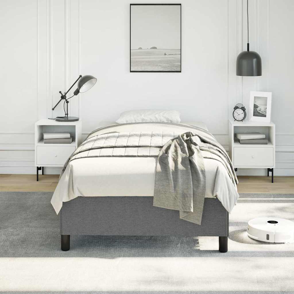 vidaXL Bed Frame without Mattress Dark Grey 100x203 cm Twin XL Fabric