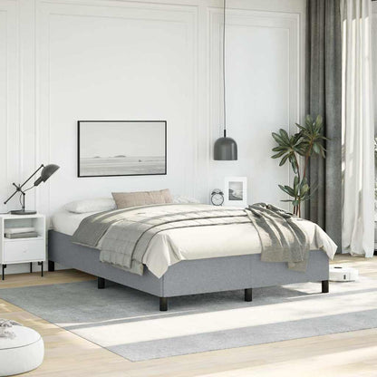vidaXL Bed Frame without Mattress Light Grey 137x190 cm Full Fabric