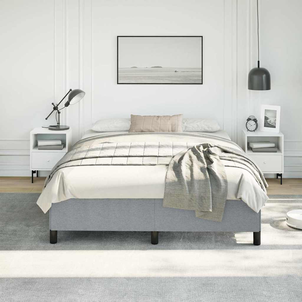 vidaXL Bed Frame without Mattress Light Grey 152x203 cm Queen Fabric