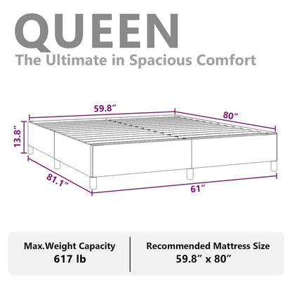 vidaXL Bed Frame without Mattress Light Grey 152x203 cm Queen Fabric