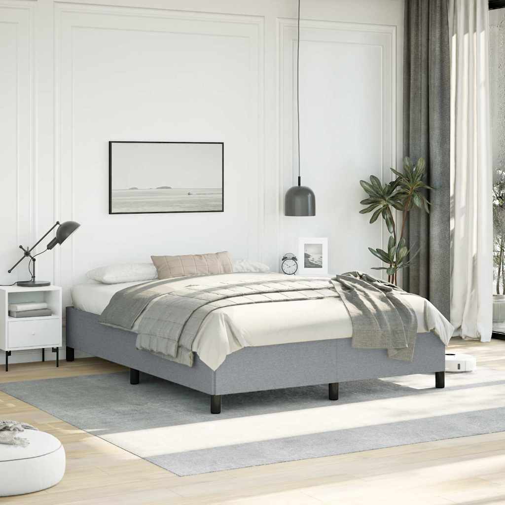 vidaXL Bed Frame without Mattress Light Grey 152x203 cm Queen Fabric