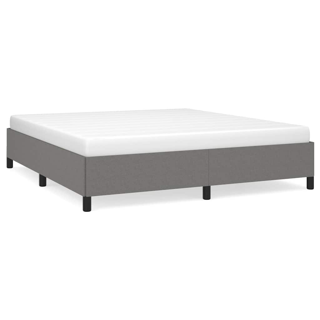 vidaXL Bed Frame without Mattress Dark Grey 193x203 cm King Fabric