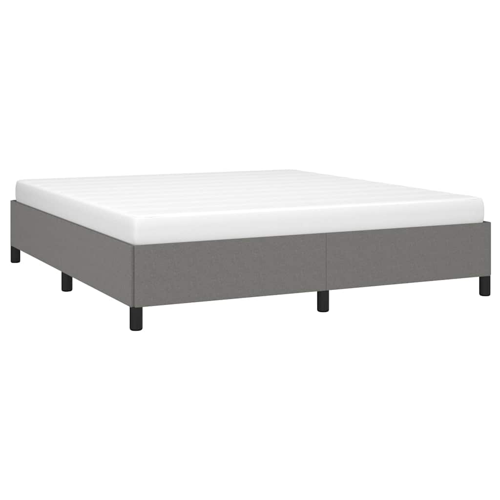 vidaXL Bed Frame without Mattress Dark Grey 193x203 cm King Fabric