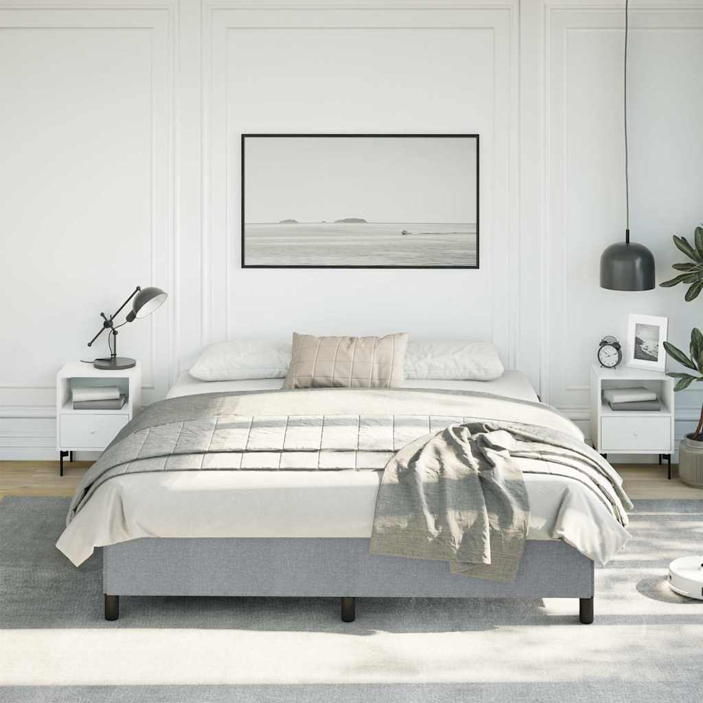 vidaXL Bed Frame without Mattress Light Grey California King Fabric
