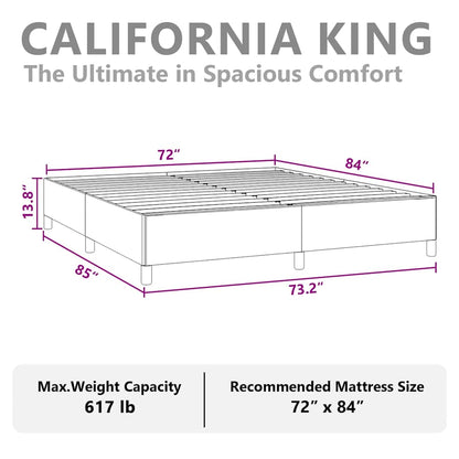 vidaXL Bed Frame without Mattress Light Grey California King Fabric
