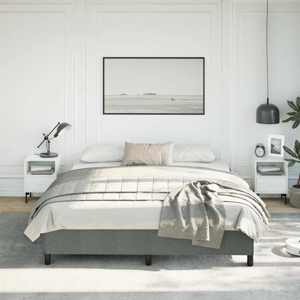 vidaXL Bed Frame without Mattress Dark Grey California King Fabric