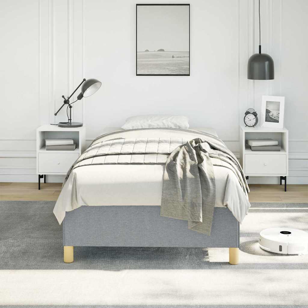 vidaXL Bed Frame without Mattress Light Grey 100x203 cm Twin XL Fabric
