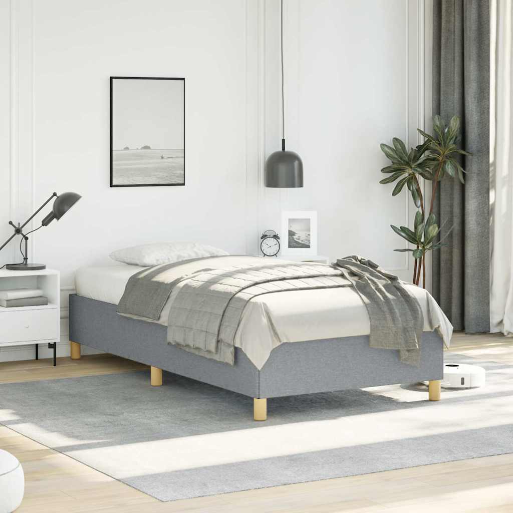 vidaXL Bed Frame without Mattress Light Grey 100x203 cm Twin XL Fabric