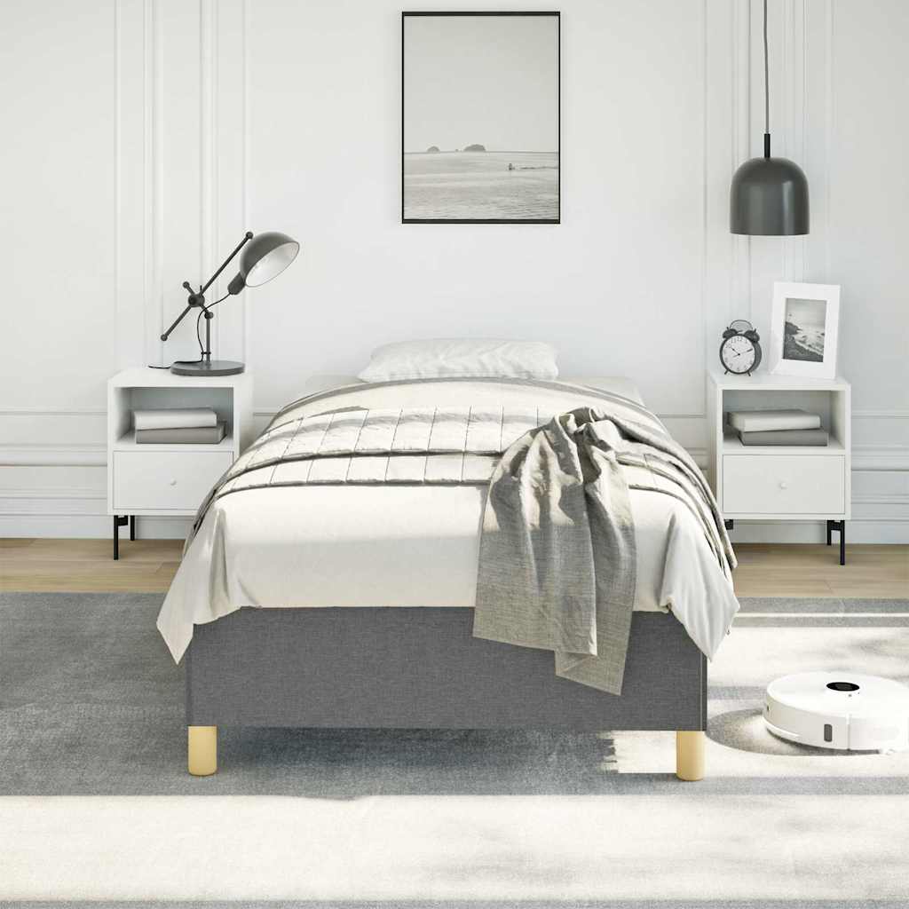 vidaXL Bed Frame without Mattress Dark Grey 100x203 cm Twin XL Fabric