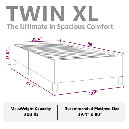vidaXL Bed Frame without Mattress Dark Grey 100x203 cm Twin XL Fabric