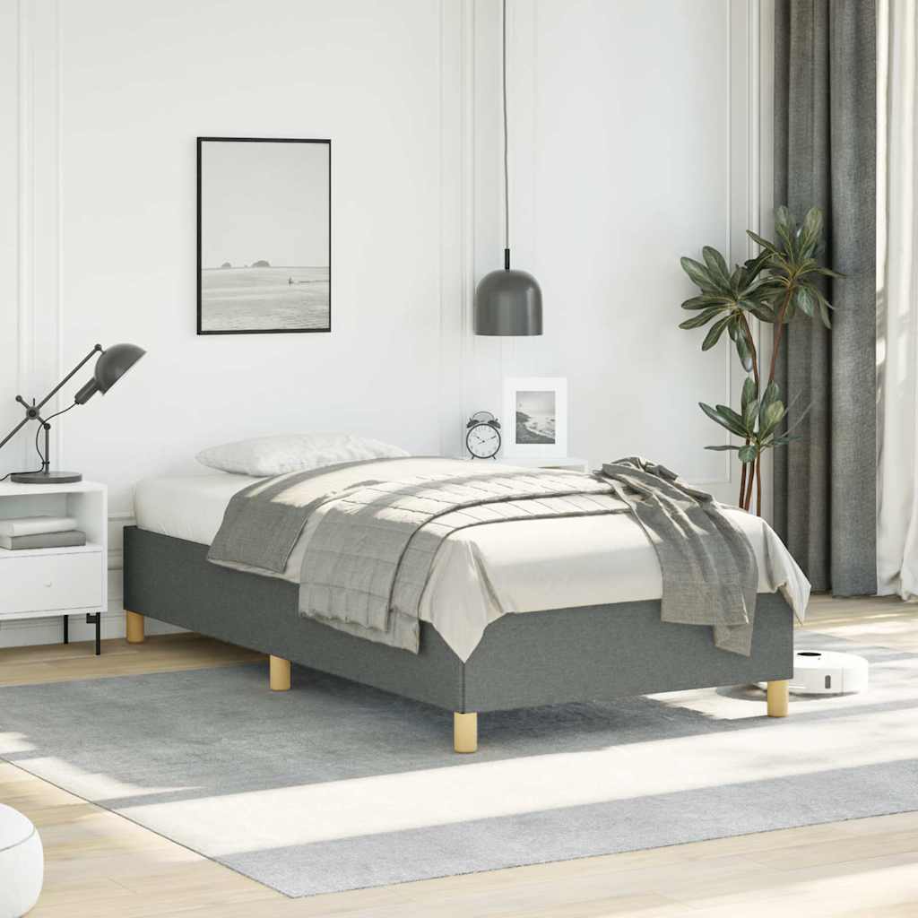 vidaXL Bed Frame without Mattress Dark Grey 100x203 cm Twin XL Fabric