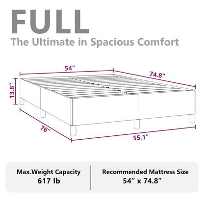 vidaXL Bed Frame without Mattress Light Grey 137x190 cm Full Fabric