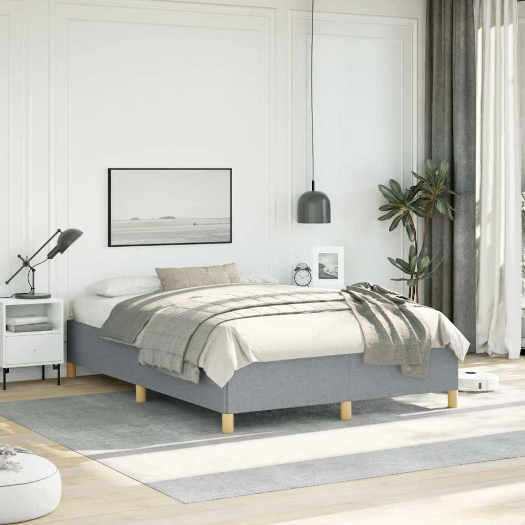 vidaXL Bed Frame without Mattress Light Grey 137x190 cm Full Fabric