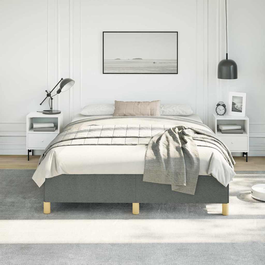 vidaXL Bed Frame without Mattress Dark Grey 152x203 cm Queen Fabric