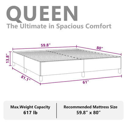 vidaXL Bed Frame without Mattress Dark Grey 152x203 cm Queen Fabric