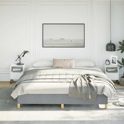 vidaXL Bed Frame without Mattress Light Grey 193x203 cm King Fabric