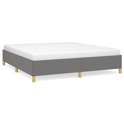 vidaXL Bed Frame without Mattress Dark Grey 193x203 cm King Fabric