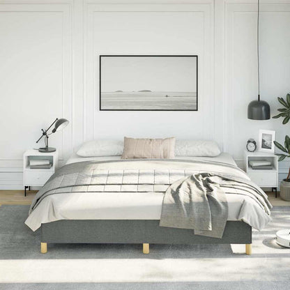 vidaXL Bed Frame without Mattress Dark Grey 193x203 cm King Fabric