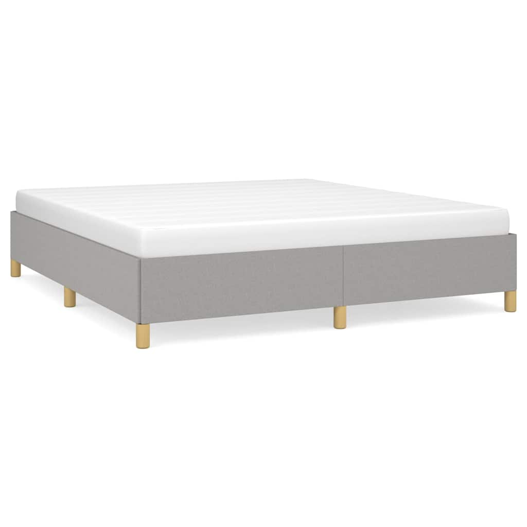 vidaXL Bed Frame without Mattress Light Grey California King Fabric