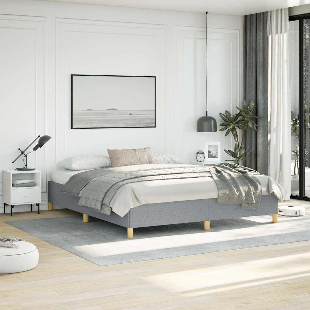 vidaXL Bed Frame without Mattress Light Grey California King Fabric