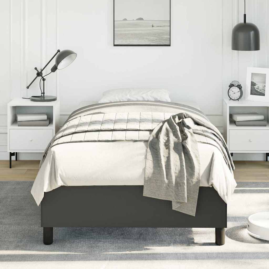 vidaXL Bed Frame without Mattress Black 100x190 cm Twin Faux Leather