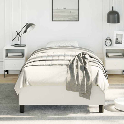 vidaXL Bed Frame without Mattress White 100x190 cm Twin Faux Leather