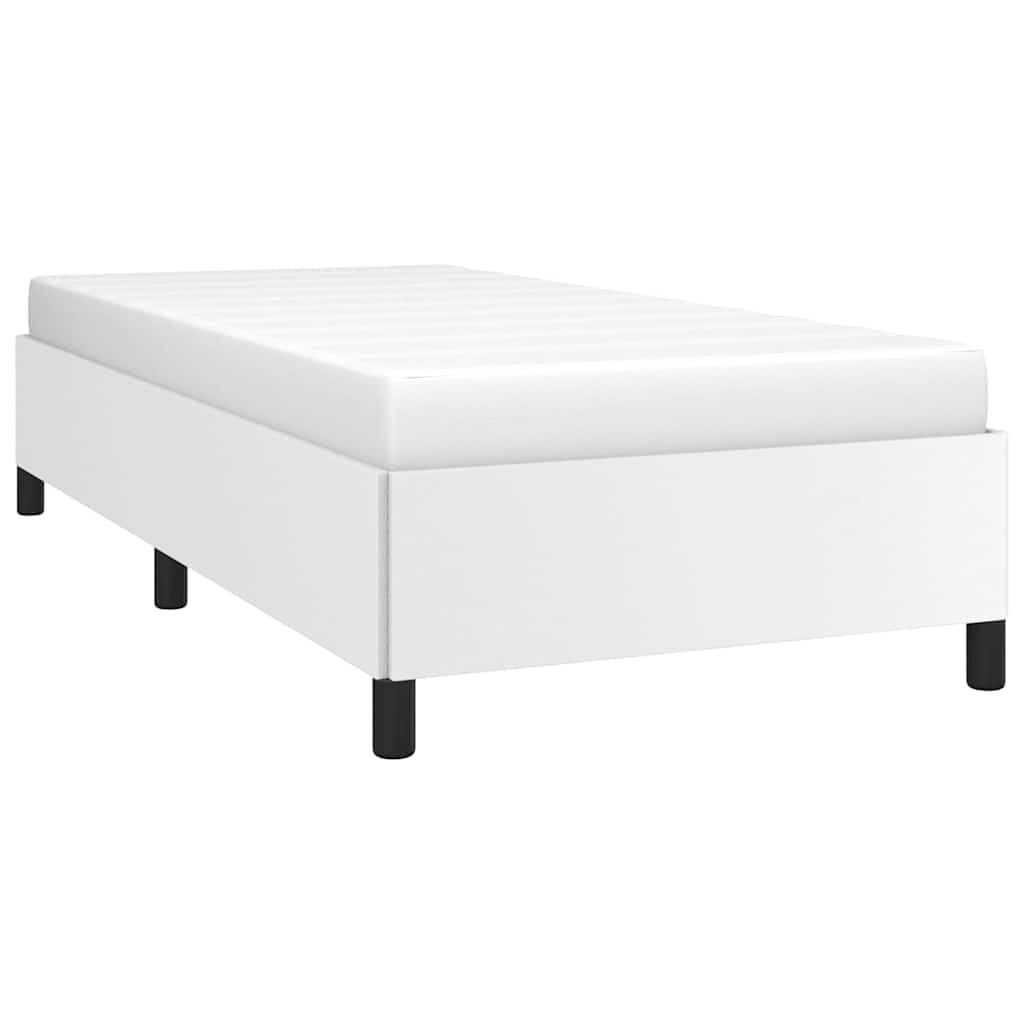 vidaXL Bed Frame without Mattress White 100x190 cm Twin Faux Leather