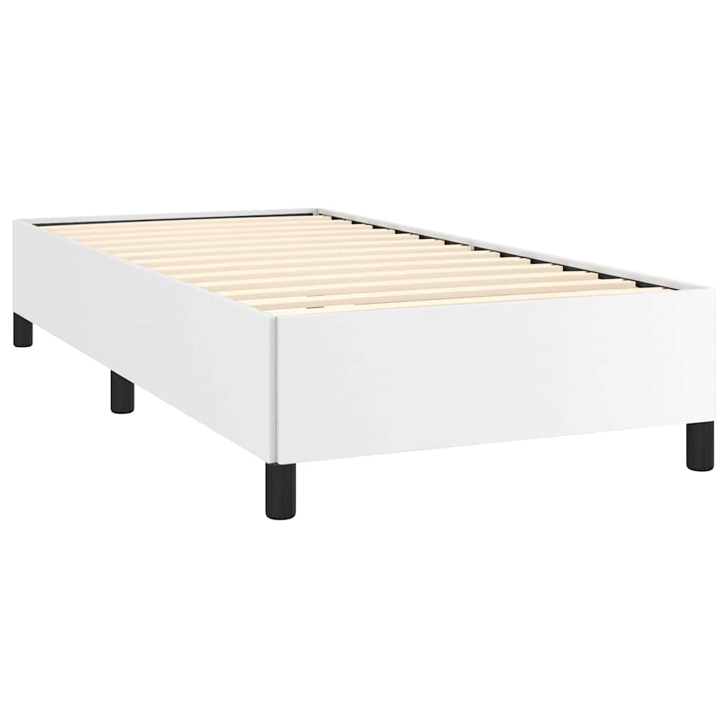 vidaXL Bed Frame without Mattress White 100x190 cm Twin Faux Leather
