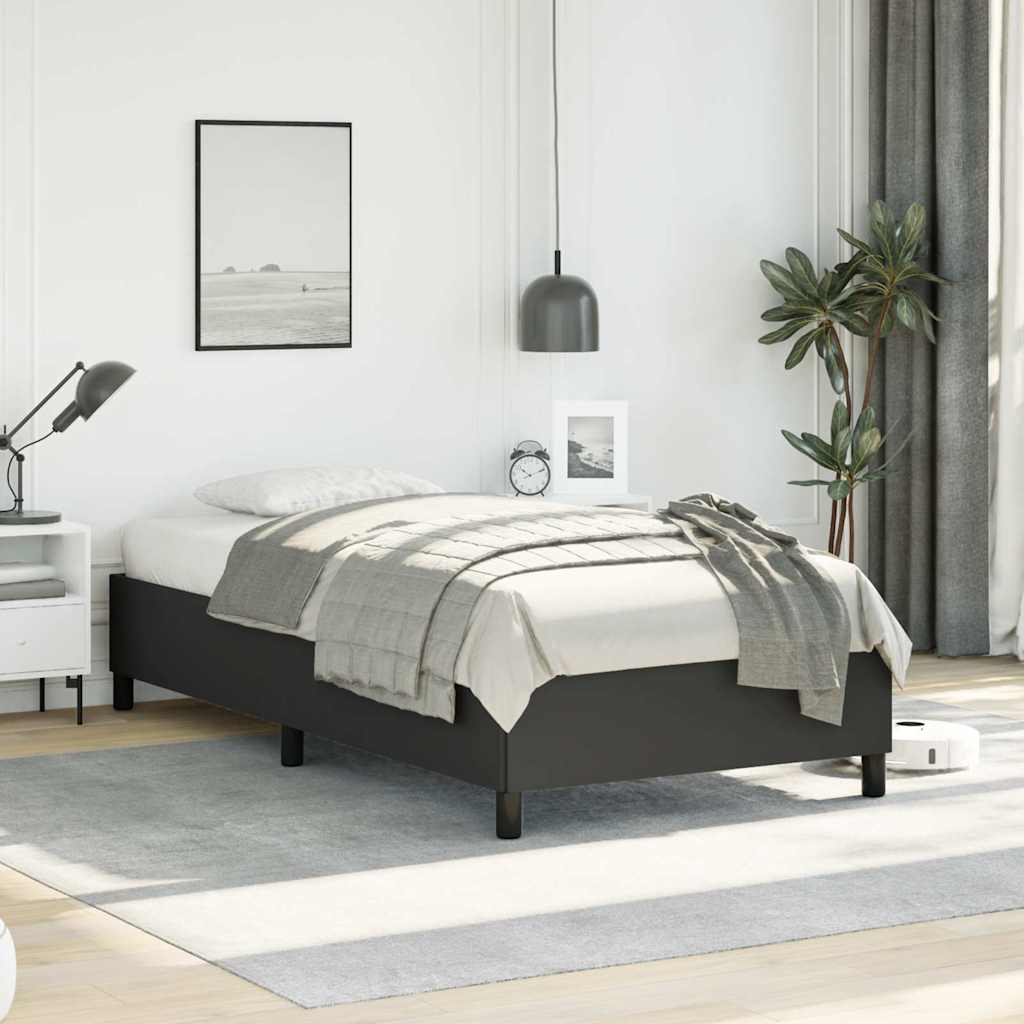 vidaXL Bed Frame without Mattress Black 100x203cm Twin XL Faux Leather
