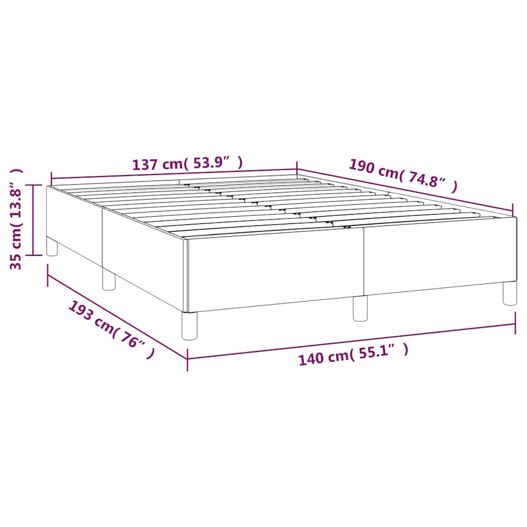 vidaXL Bed Frame without Mattress White 137x190 cm Full Faux Leather