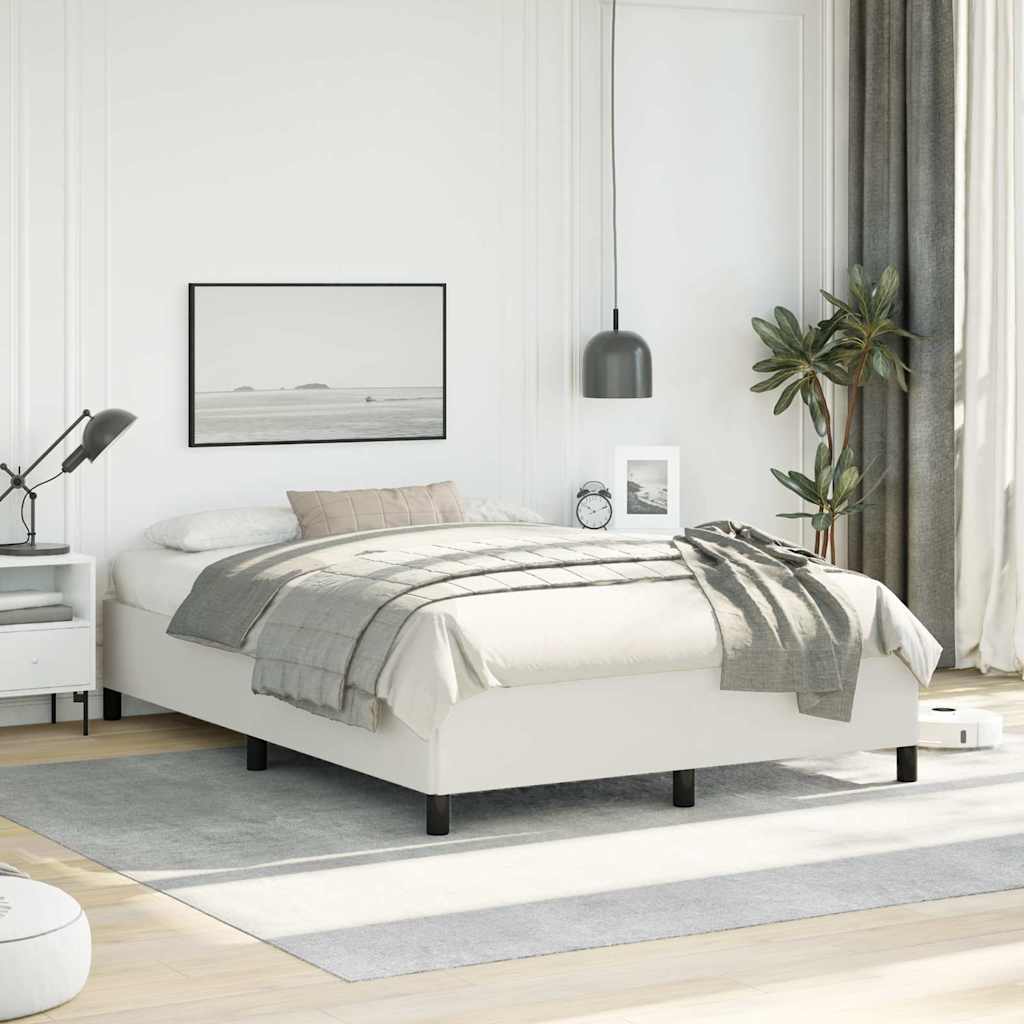 vidaXL Bed Frame without Mattress White 137x190 cm Full Faux Leather