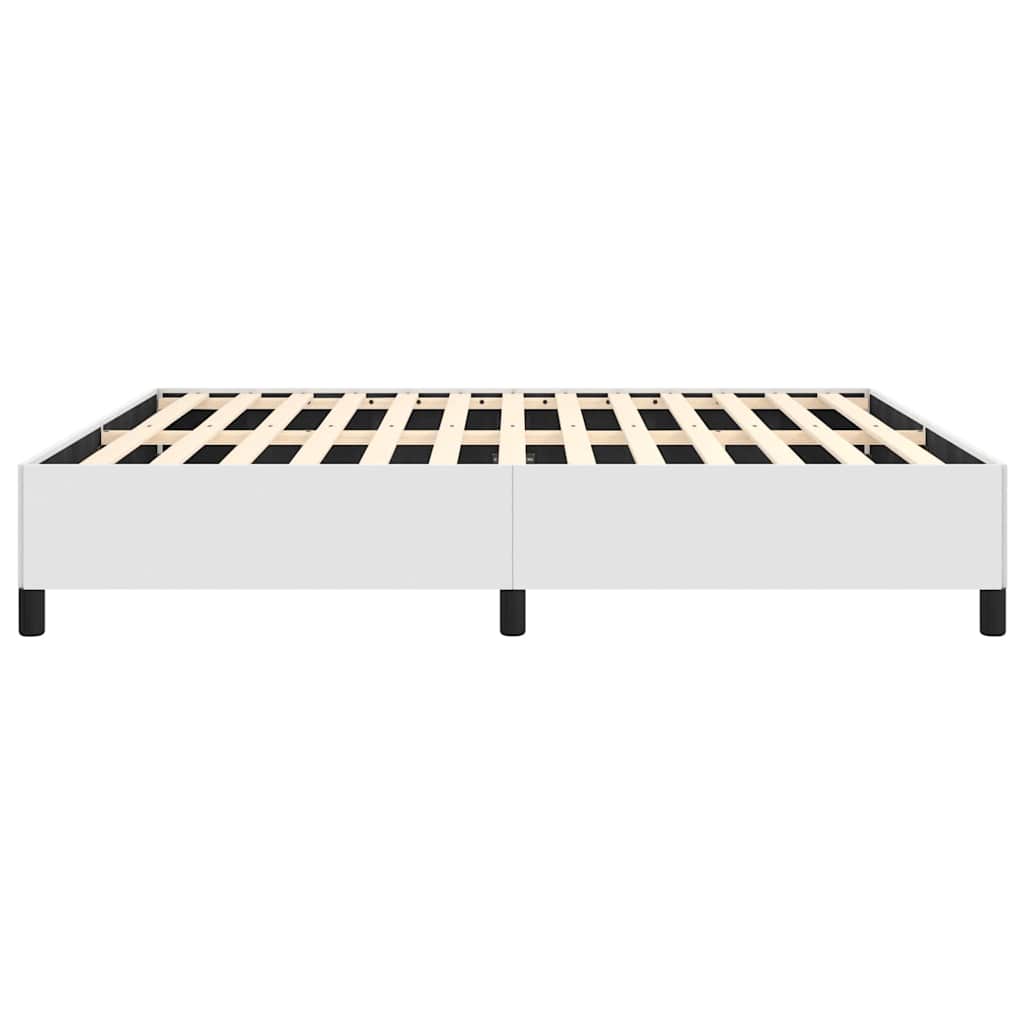 vidaXL Bed Frame without Mattress White 152x203 cm Queen Faux Leather