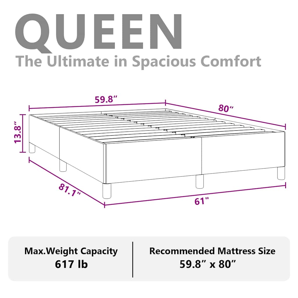 vidaXL Bed Frame without Mattress White 152x203 cm Queen Faux Leather