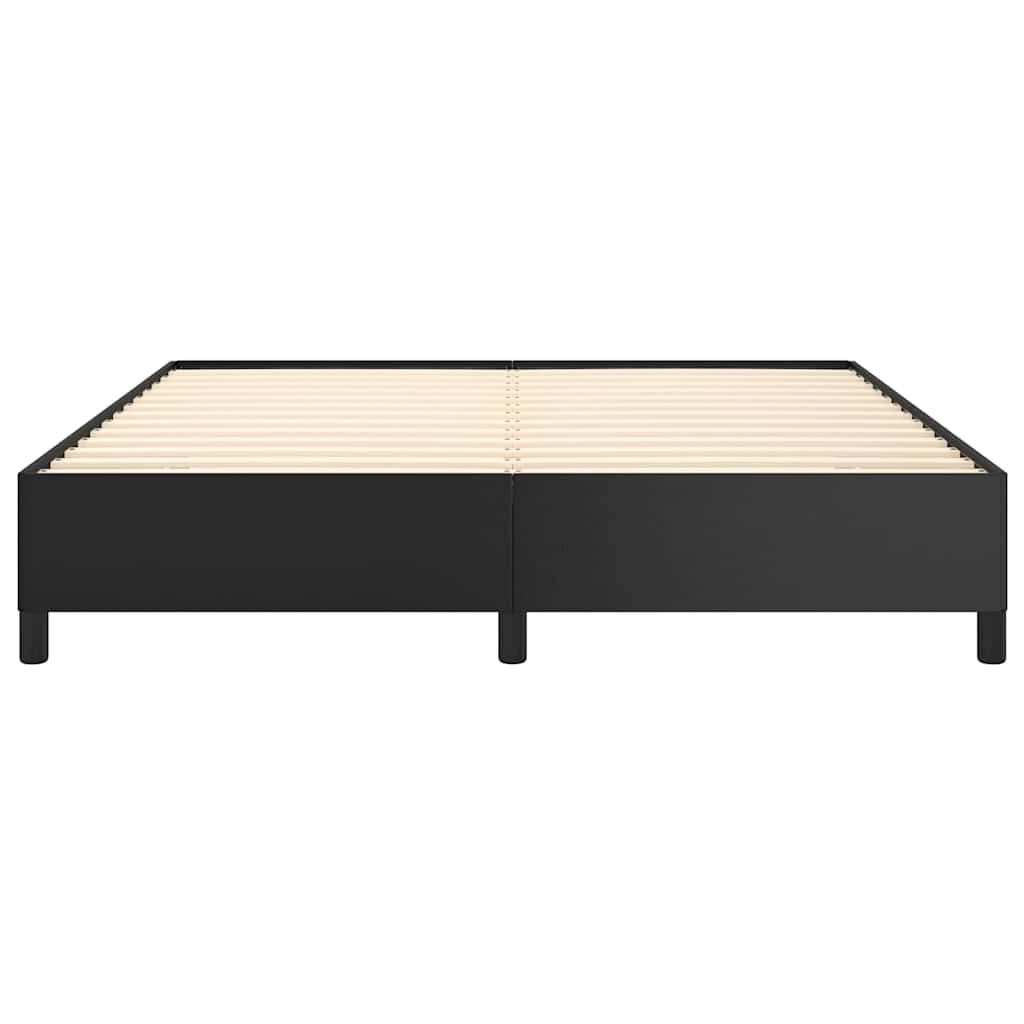vidaXL Bed Frame without Mattress Black 193x203 cm King Faux Leather