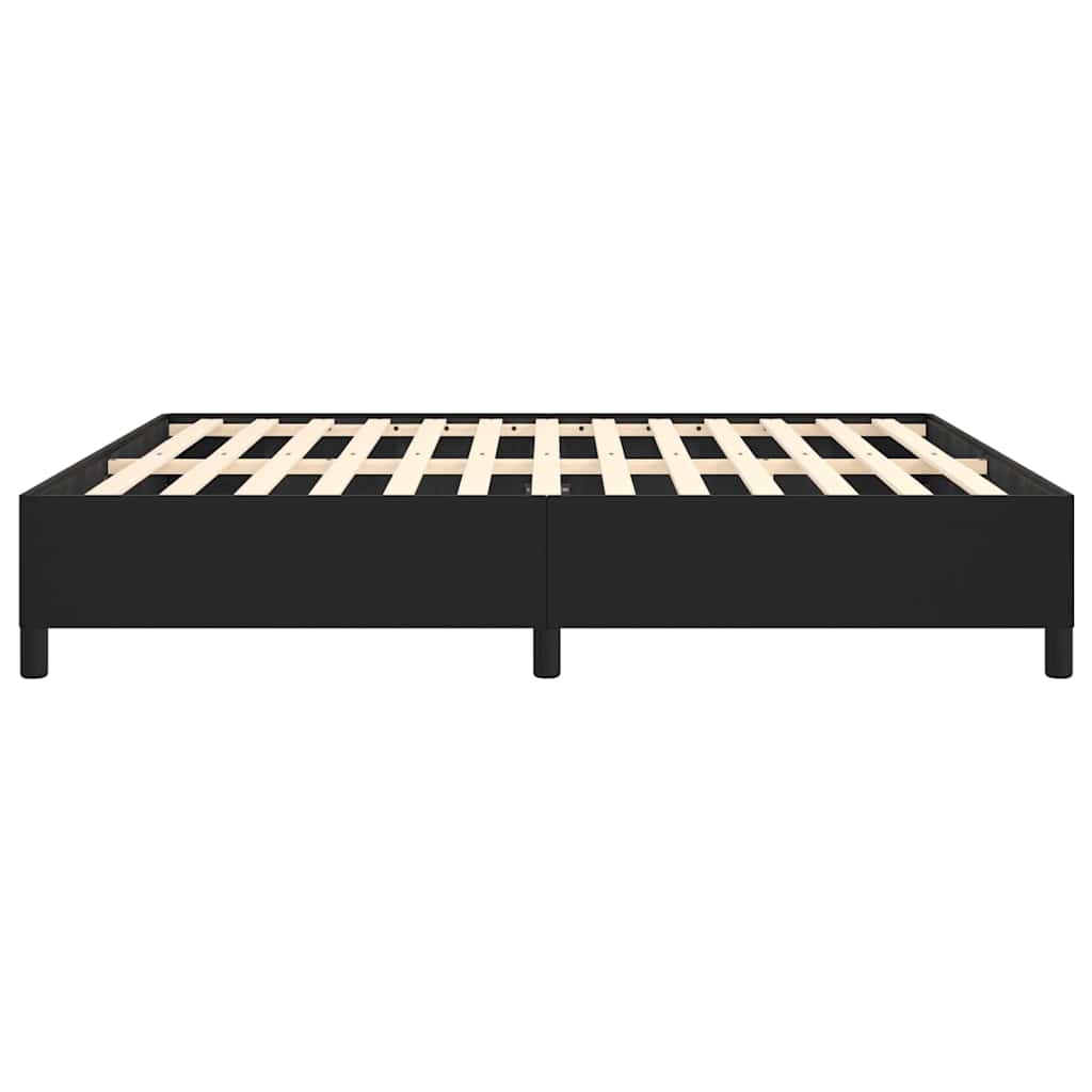 vidaXL Bed Frame without Mattress Black 193x203 cm King Faux Leather