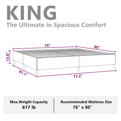 vidaXL Bed Frame without Mattress Black 193x203 cm King Faux Leather