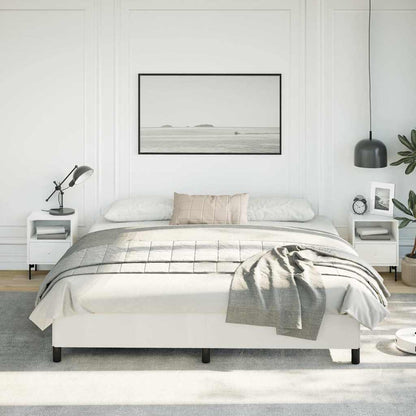 vidaXL Bed Frame without Mattress White 193x203 cm King Faux Leather